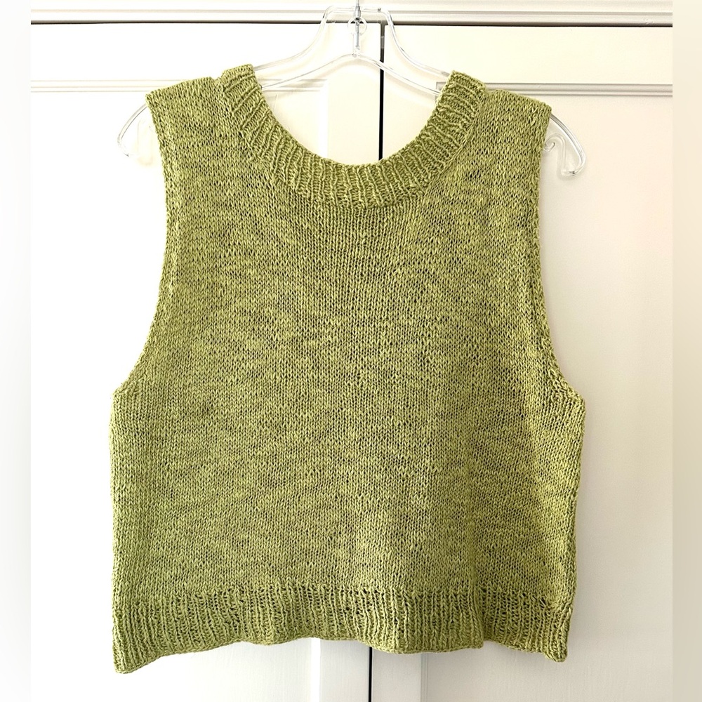 Green Hand Knit Sleeveless Top